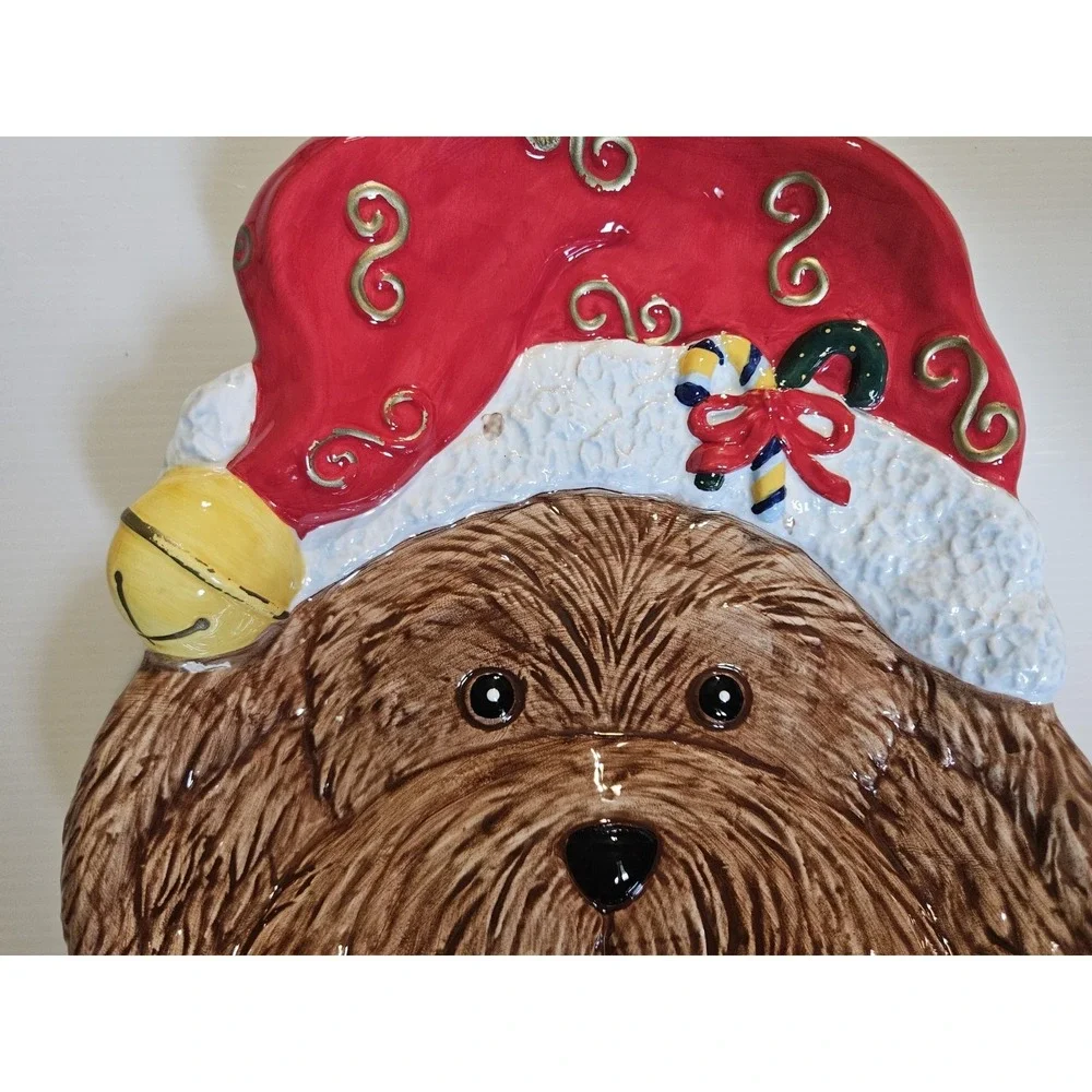 Vintage Signature House Collection Puppy Canape Holiday Christmas Plate